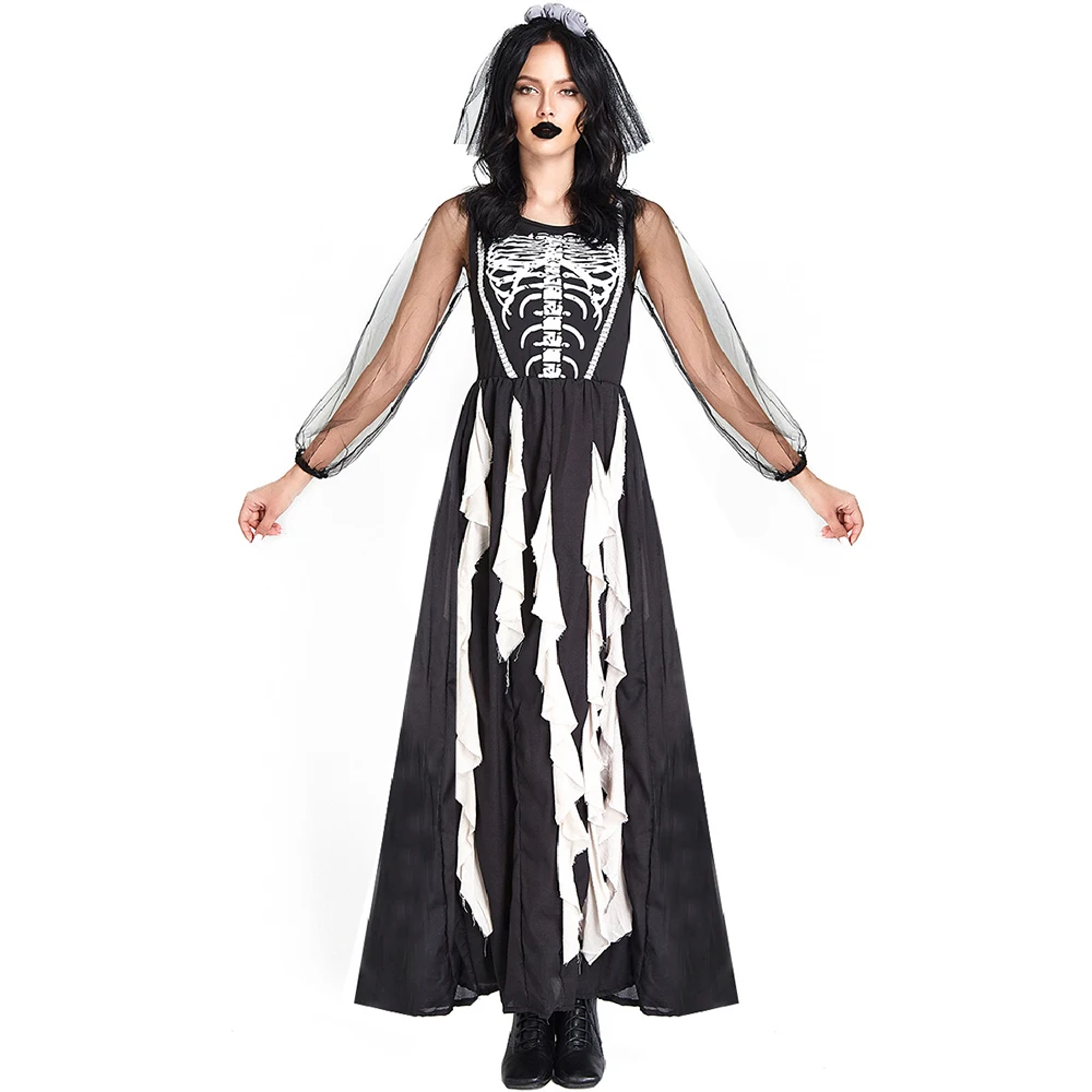 Zombie Party Games For Adults - Adulto assustador crânio fantasmas noiva traje