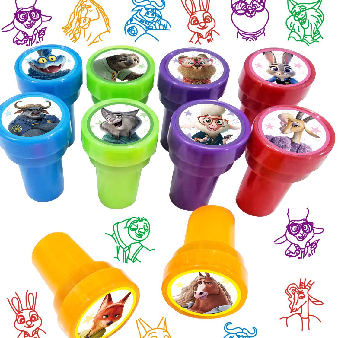 10 Peças de Carimbos Zootopia  - Zootopia Party Games avaliação e preço